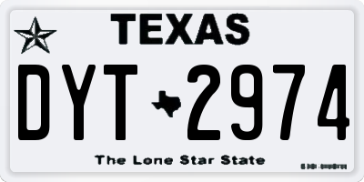TX license plate DYT2974