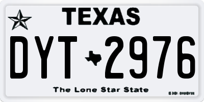 TX license plate DYT2976