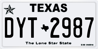 TX license plate DYT2987
