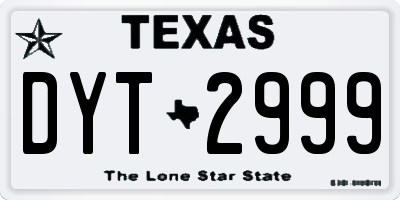 TX license plate DYT2999