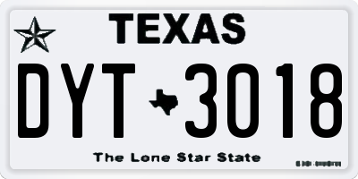 TX license plate DYT3018