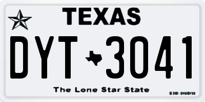 TX license plate DYT3041