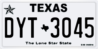 TX license plate DYT3045