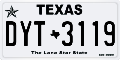 TX license plate DYT3119