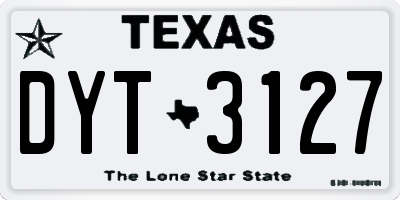 TX license plate DYT3127