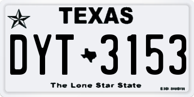 TX license plate DYT3153