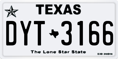 TX license plate DYT3166