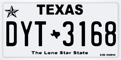 TX license plate DYT3168