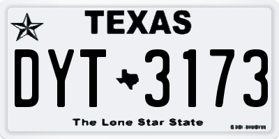 TX license plate DYT3173