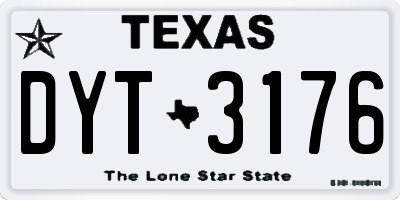 TX license plate DYT3176