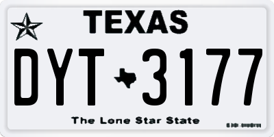 TX license plate DYT3177