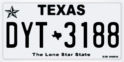 TX license plate DYT3188