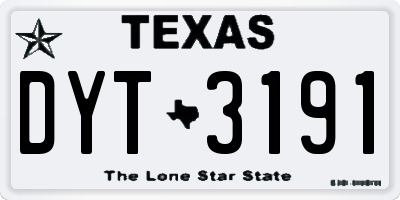 TX license plate DYT3191