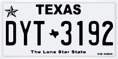 TX license plate DYT3192
