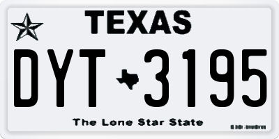 TX license plate DYT3195