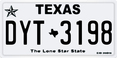 TX license plate DYT3198