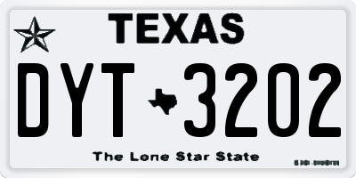 TX license plate DYT3202