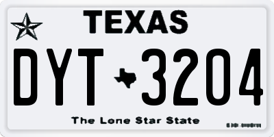 TX license plate DYT3204
