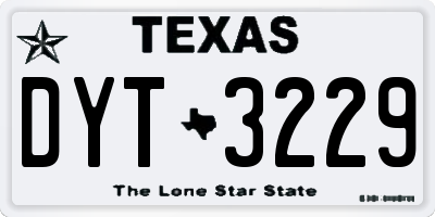 TX license plate DYT3229