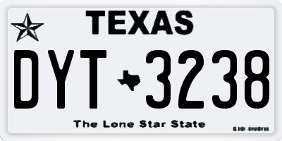 TX license plate DYT3238