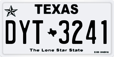 TX license plate DYT3241