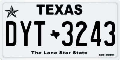 TX license plate DYT3243