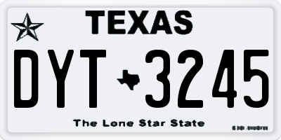 TX license plate DYT3245