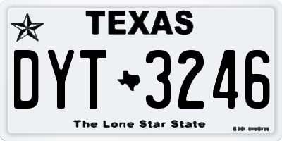 TX license plate DYT3246