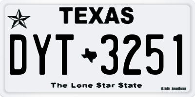 TX license plate DYT3251
