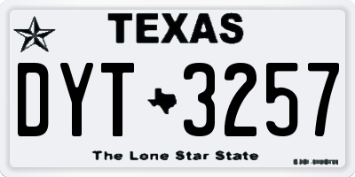 TX license plate DYT3257