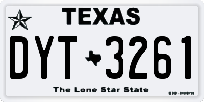TX license plate DYT3261