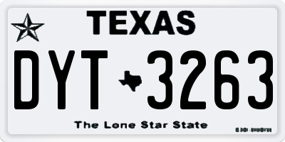 TX license plate DYT3263