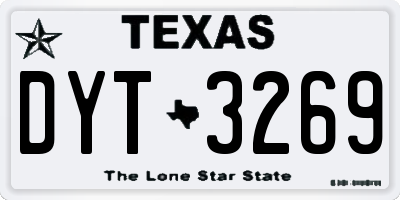 TX license plate DYT3269