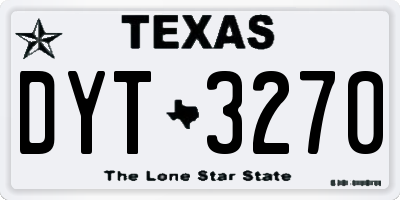 TX license plate DYT3270