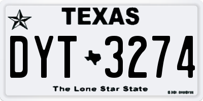TX license plate DYT3274