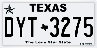 TX license plate DYT3275