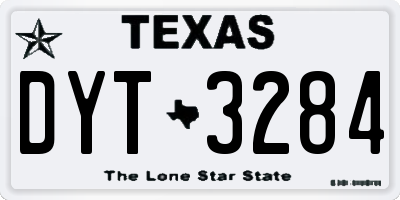 TX license plate DYT3284