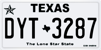 TX license plate DYT3287