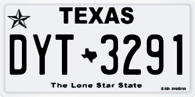 TX license plate DYT3291