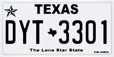 TX license plate DYT3301