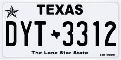TX license plate DYT3312