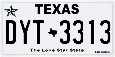 TX license plate DYT3313