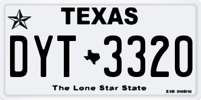 TX license plate DYT3320