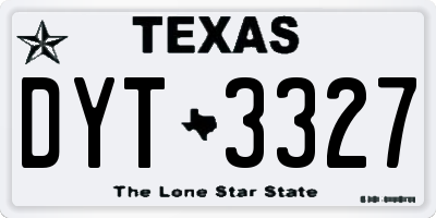 TX license plate DYT3327