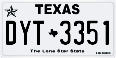 TX license plate DYT3351