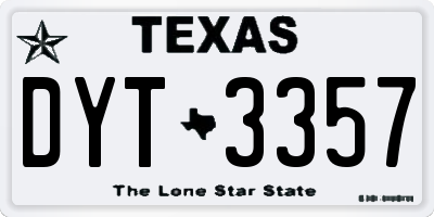 TX license plate DYT3357
