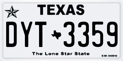 TX license plate DYT3359