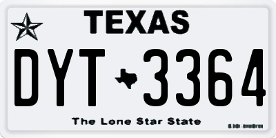 TX license plate DYT3364