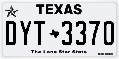 TX license plate DYT3370