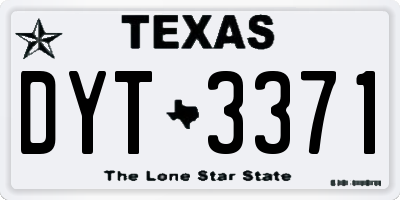 TX license plate DYT3371